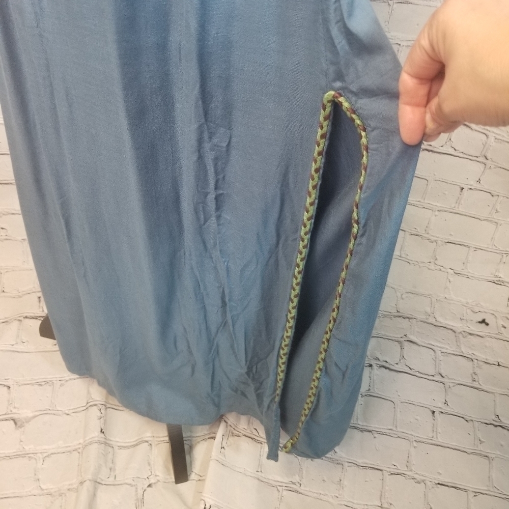 Raga Anthropologie Lucita blue Embroidered Boho  maxi dress - Picture 9 of 11